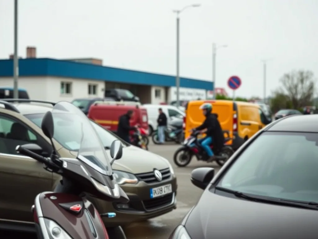 Façade d'une auto-école de quartier avec enseigne lumineuse et panneau de signalisation à proximité, dans une rue calme de