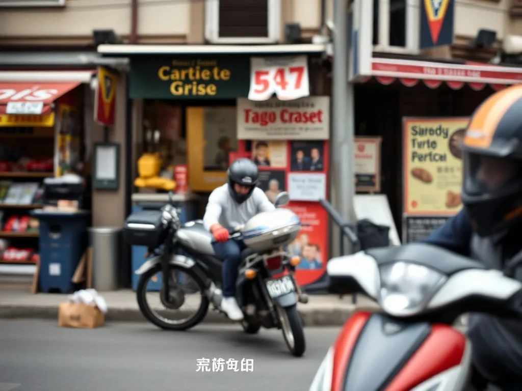 Vue d'un centre auto Speedy avec une borne carte grise et un technicien en train d'accompagner un client pour sa démarche