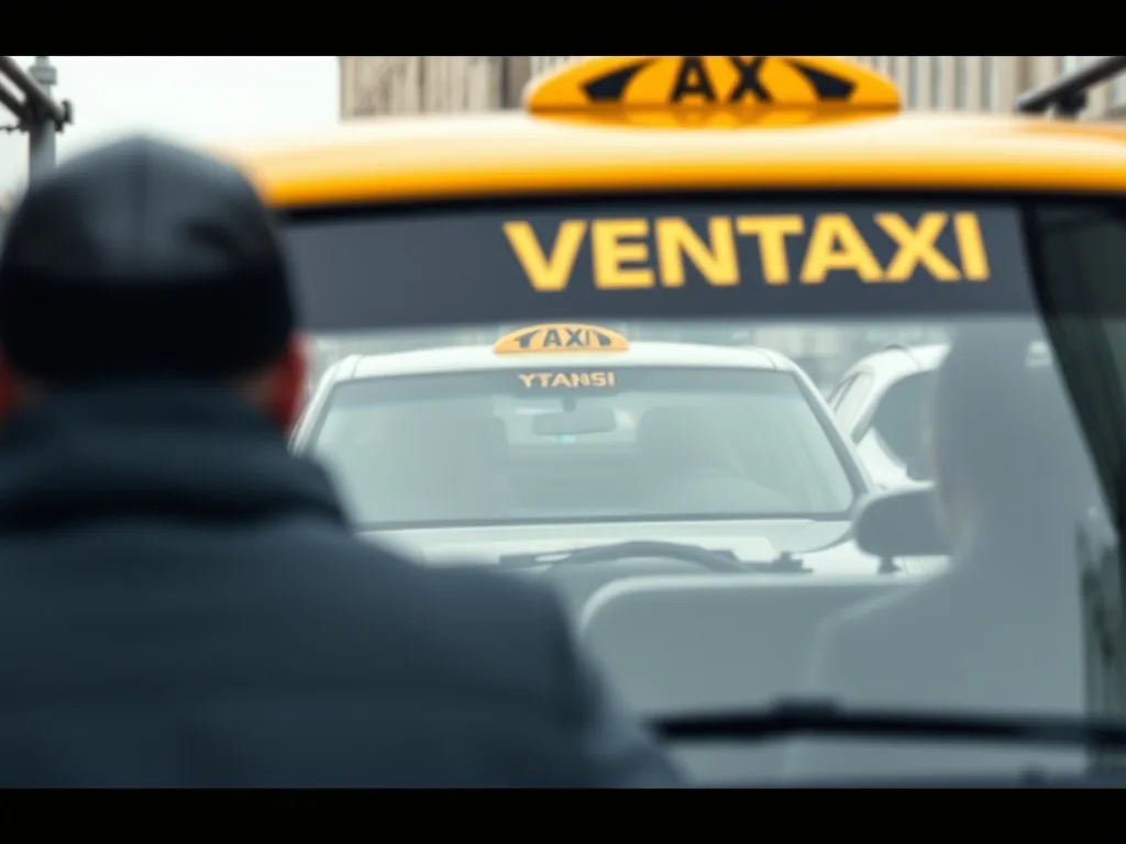 Contrat de vente posé sur un bureau à côté d'une autorisation de stationnement de taxi, avec un stylo et un téléphone